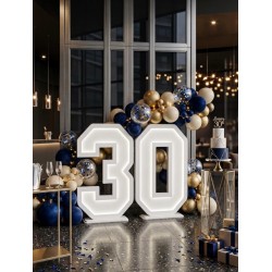 Numero 30 in legno con led
